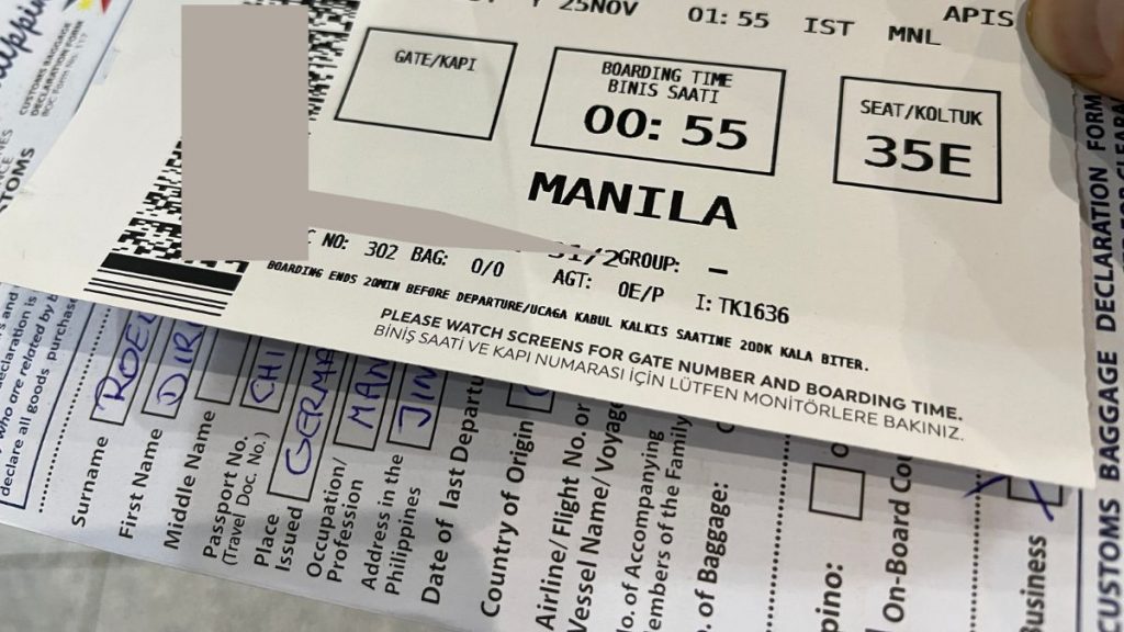 Einreiseformular Philippinen